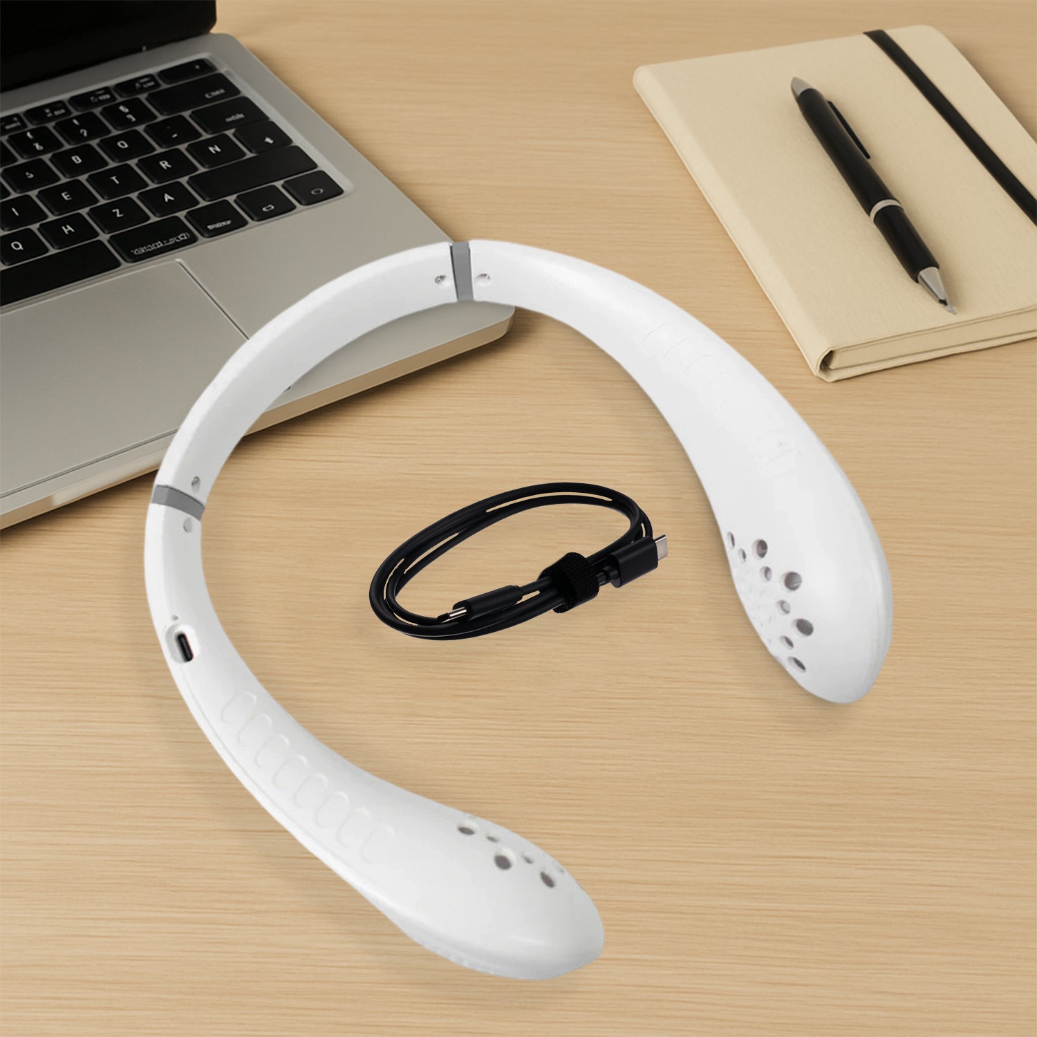Portable USB Rechargeable Neck Fan – Wearable, 3 Speeds, Headphone Design Portable USB Rechargeable Neck Fan – Wearable, 3 Speeds, Headphone Design